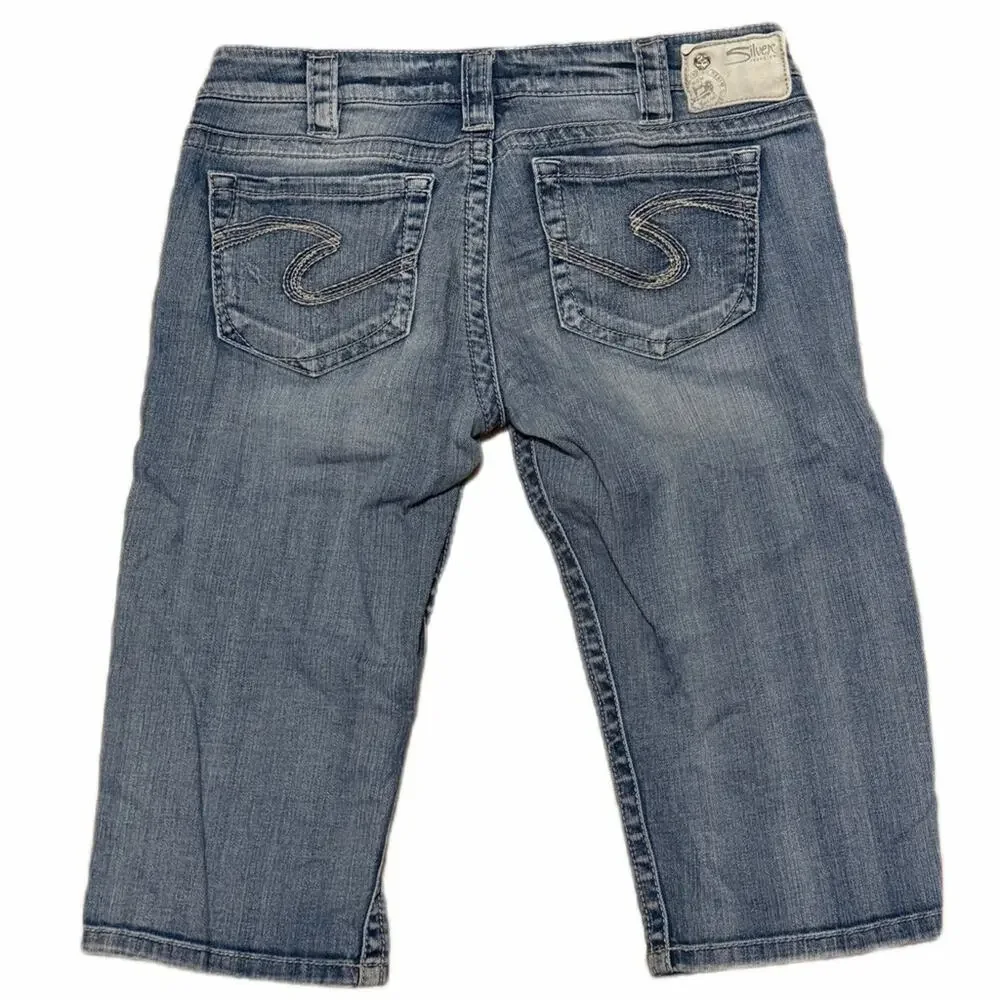 Silver Jeans Tuesday Bermuda shorts denim y2k distressed